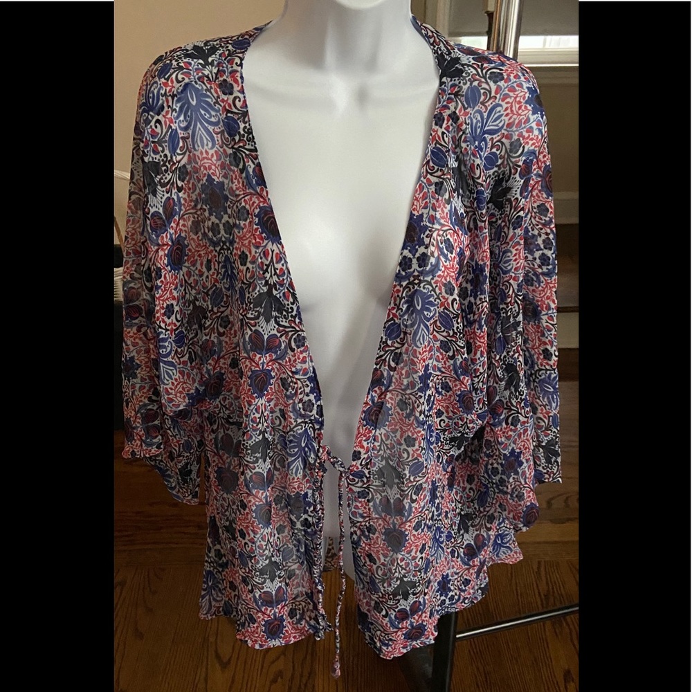 Sheer coverup with front ties by Letarte